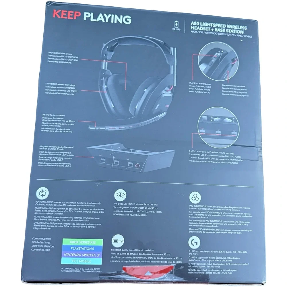 Logitech G Astro A50 Wireless Gaming Headset Base Station Xbox PS5 PC Gen 5